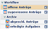 Menüpunkt Workflow Menüpunkt Workflow